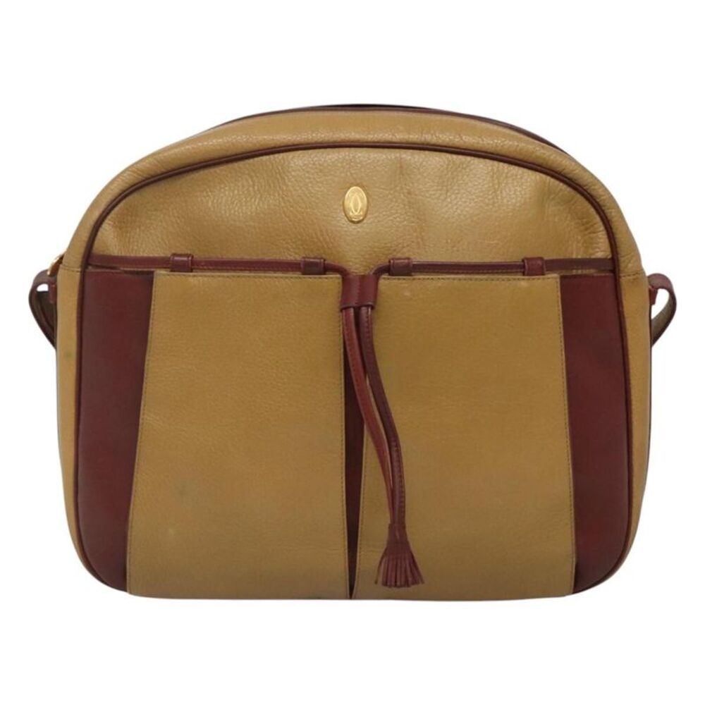 Cartier Tasseled Must De Cartier Leather Beige Leather Shoulder Bag Bag